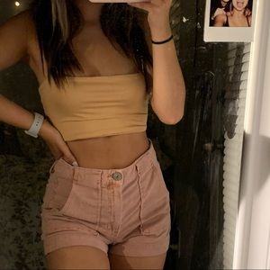 american eagle corduroyed pink shorts